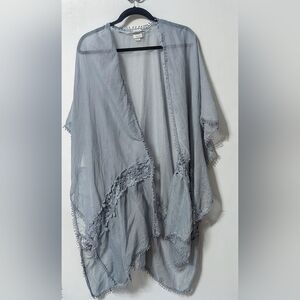 Sonoma Light Baby Blue Sheer Swim Coverup Kimono